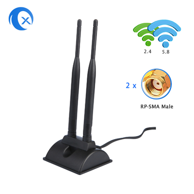 Ống ăng-ten WiFi 6dBi với đầu nối nam RP-SMA 2.4GHz 5GHz Cụm từ hai băng tần cho bộ định tuyến không dây WiFi PCI-E