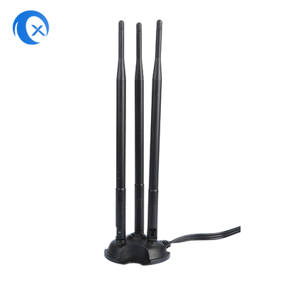 2.4G / 5G Ba 7dBi ăng-ten WiFi Bluetooth Wireless Extender ăng-ten gắn từ với đầu nối nam RP-SMA