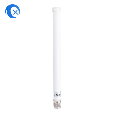 2.4G + 5.8G Dual Band High Gain 7DBi WiFi ngoài trời chống nước Ống kính sợi với N đầu nối nam