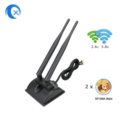 Ăng ten cơ sở từ tính 5dBi băng tần kép với đầu nối RP SMA