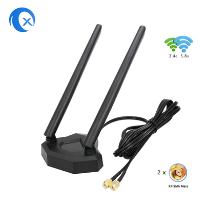 Cơ sở từ tính ăng ten băng tần kép 2,4 GHz 5 GHz cho Bộ định tuyến không dây thẻ mạng WiFi PCI-E