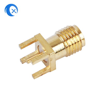 Trở kháng 50OHM SMA đầu nối gắn PCB dọc nữ Bộ phận cơ khí CNC