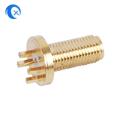 Trở kháng 50OHM SMA đầu nối gắn PCB dọc nữ Bộ phận cơ khí CNC