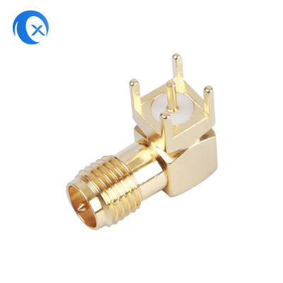 Ngàm PCB góc vuông Đầu nối SMA nữ Máy CNC Phần cứng Phần cứng Bộ phát sóng RF Antenna