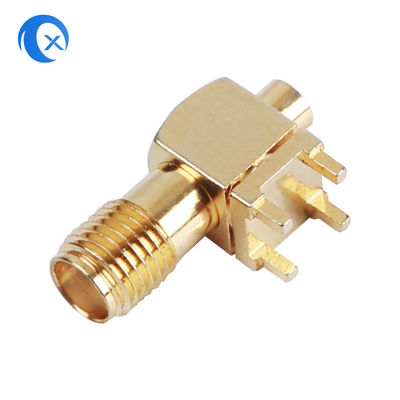 Ngàm PCB góc vuông Đầu nối SMA nữ Máy CNC Phần cứng Phần cứng Bộ phát sóng RF Antenna